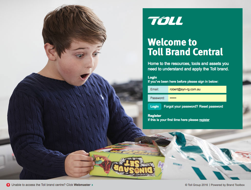Toll Login Page