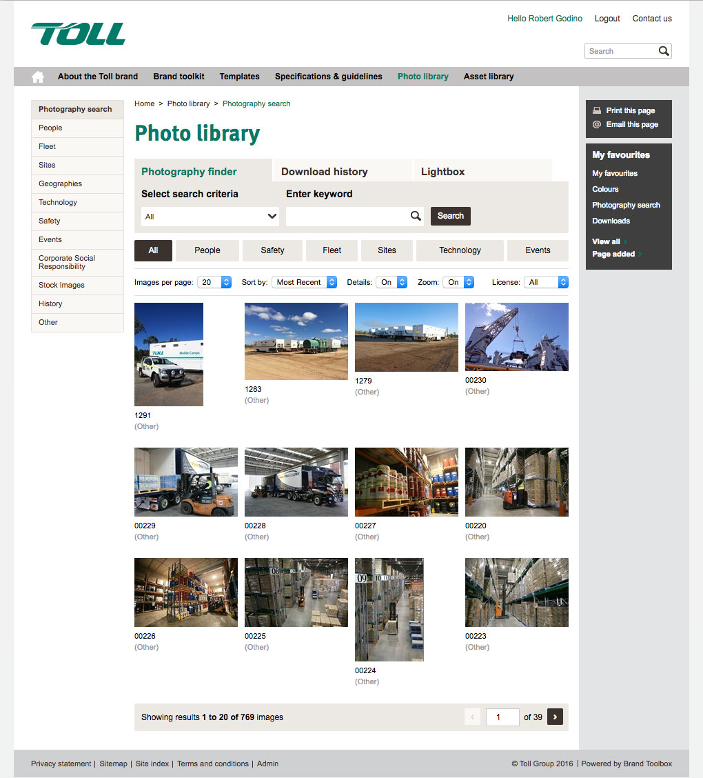 Toll Photo Library Page