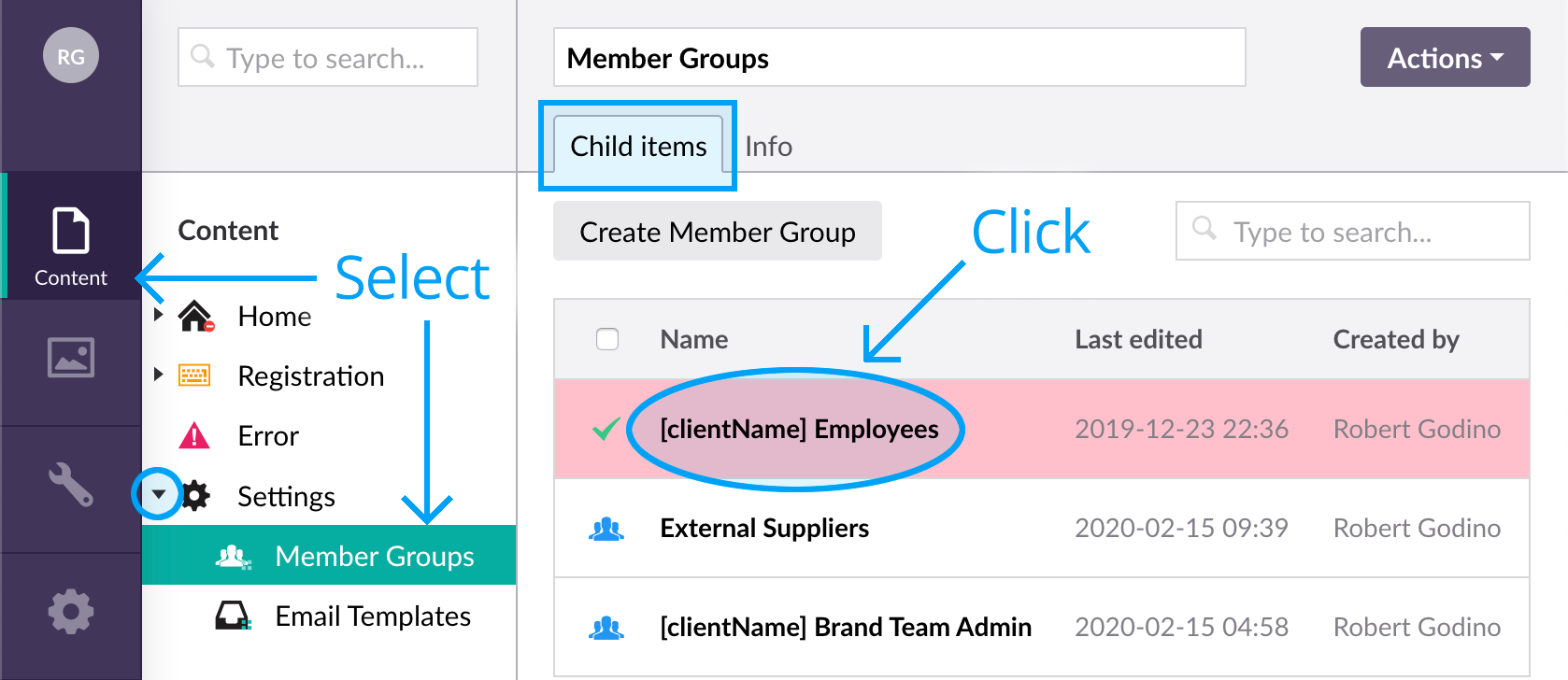 SSO mapping Brand Toolbox Member Groups to Azure AD identity names - Choose group