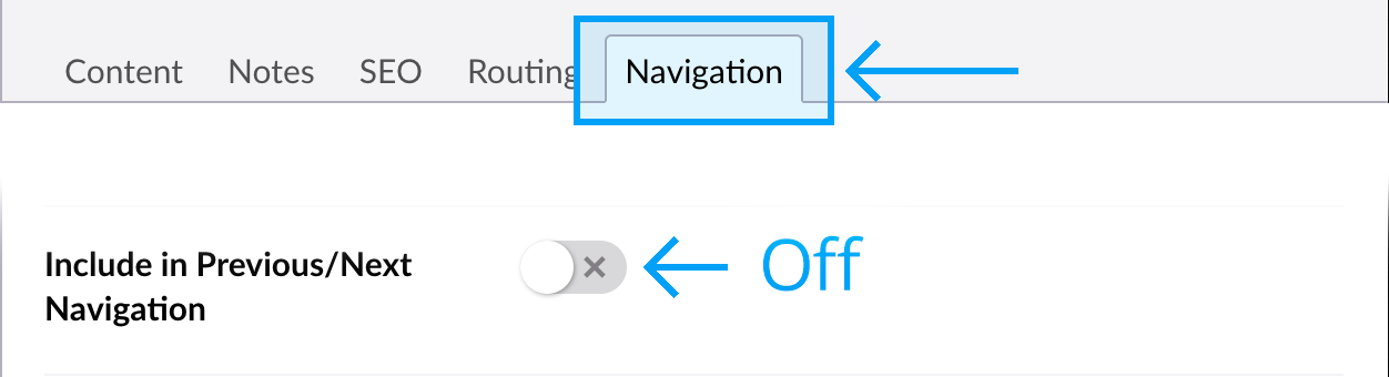 Include in previous and next navigation button off