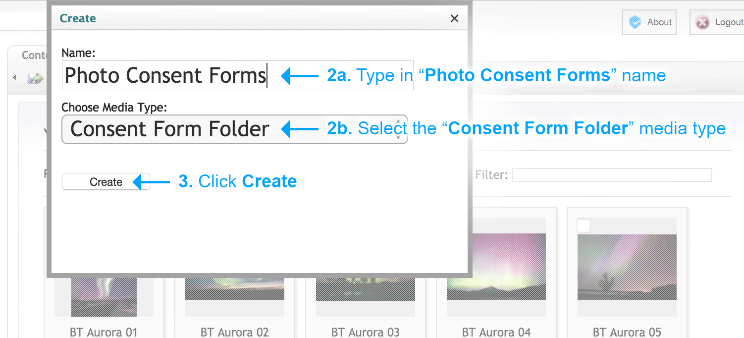 Consent Forms - Create consent folder