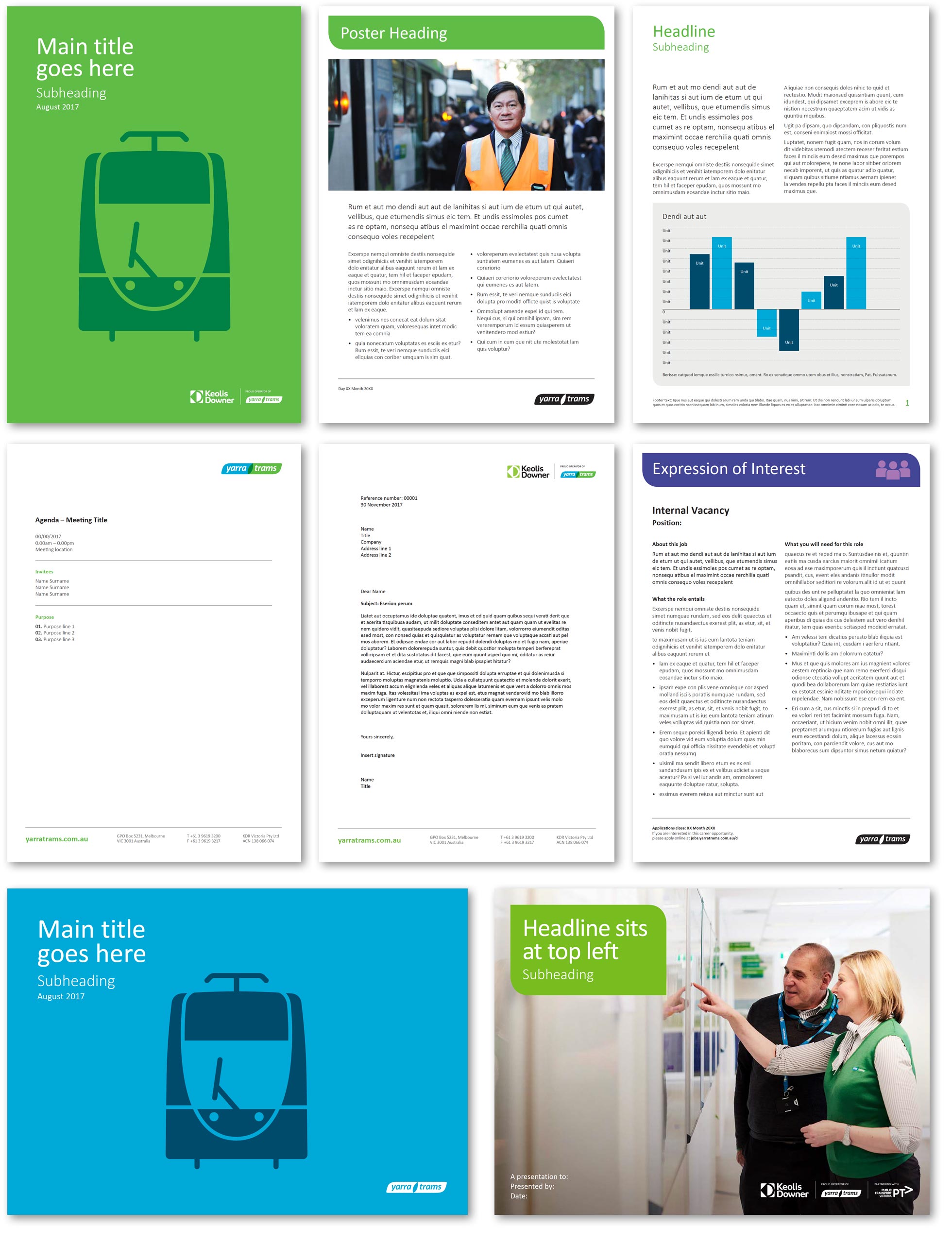 Yarra Trams and Keolis Downer Corporate Templates