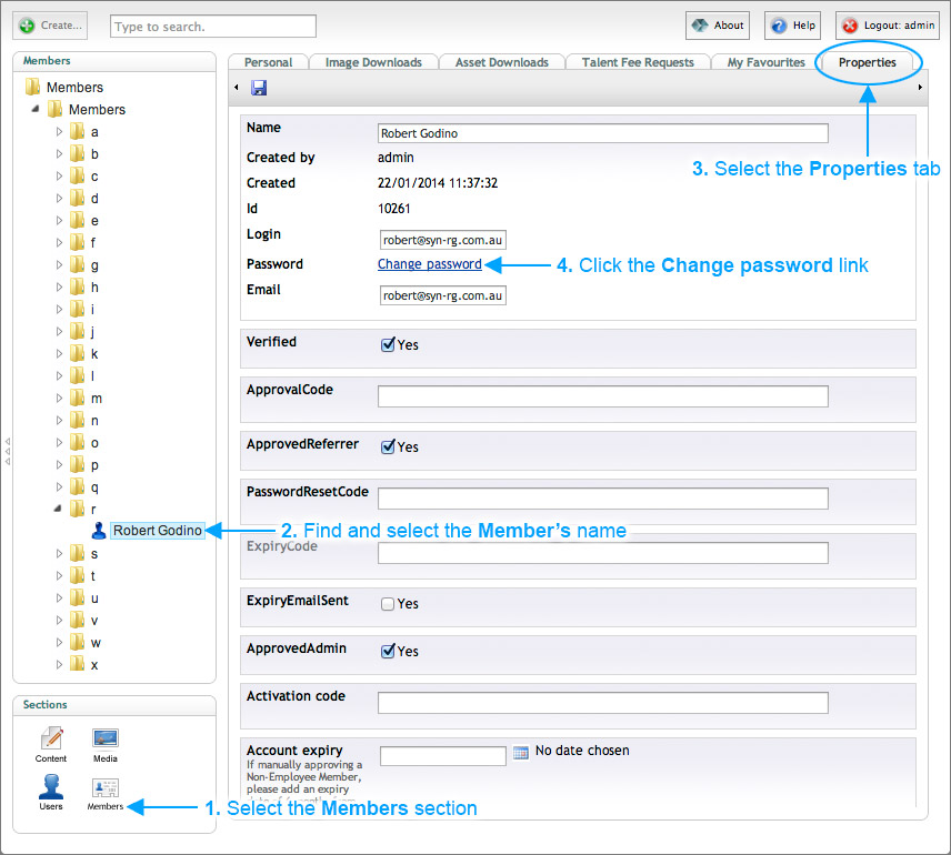 Brand Toolbox Changing a forgotten password process