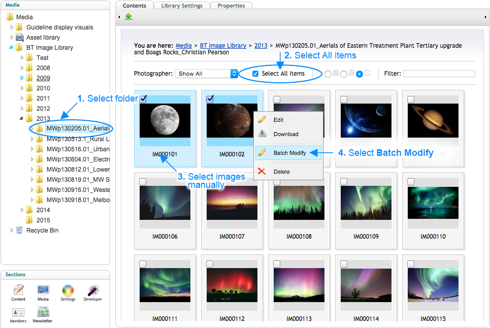 Brand Toolbox Version 3.1 Image Library batch modifying images