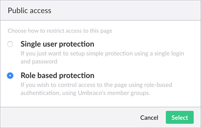 Image category role based protection slide out menu