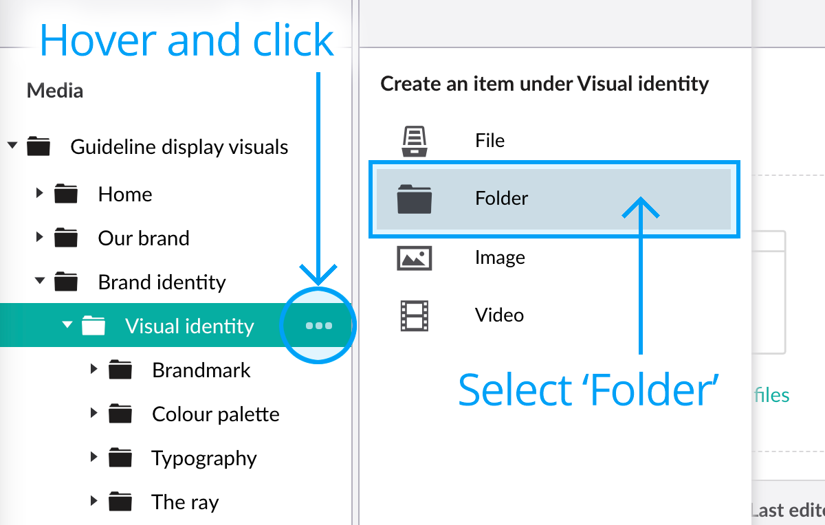 Guideline display visuals folder Structure - Adding a folder