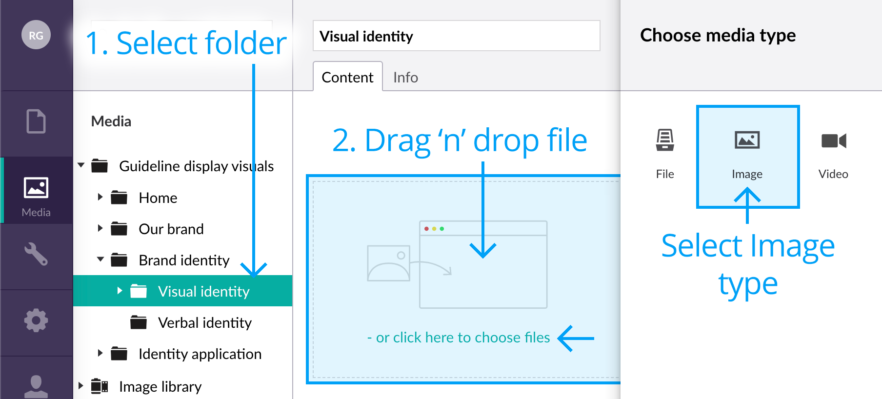 Uploading display images or files