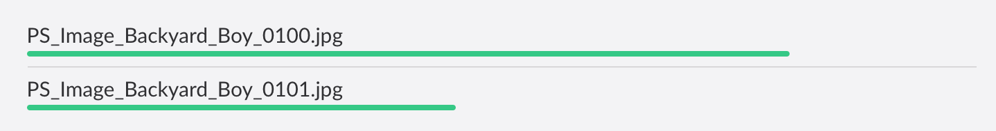 Uploading image metadata progress bar