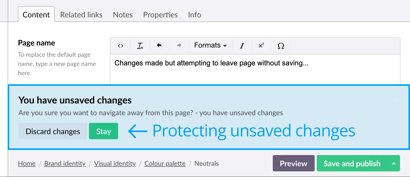 Protecting unsaved changes