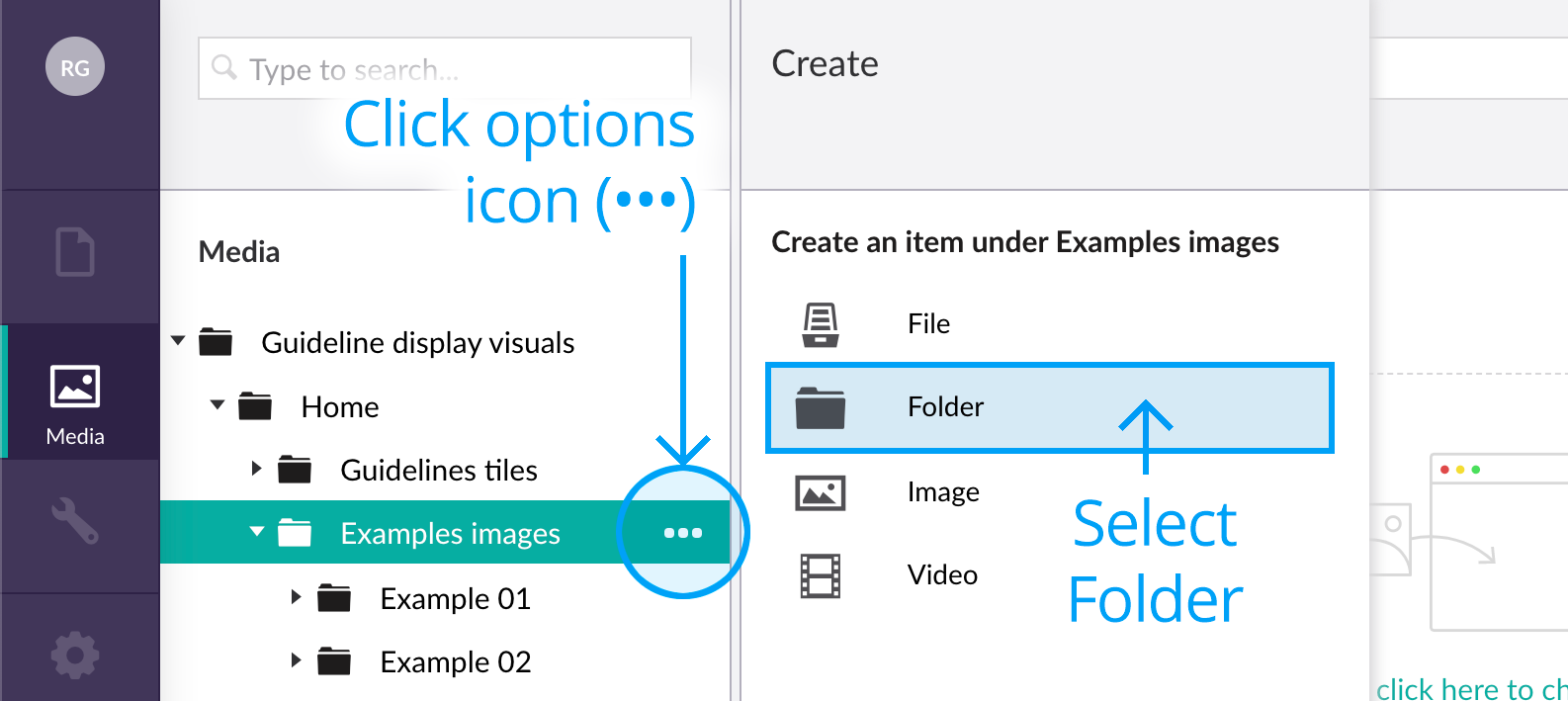 Create new examples folder in the media section