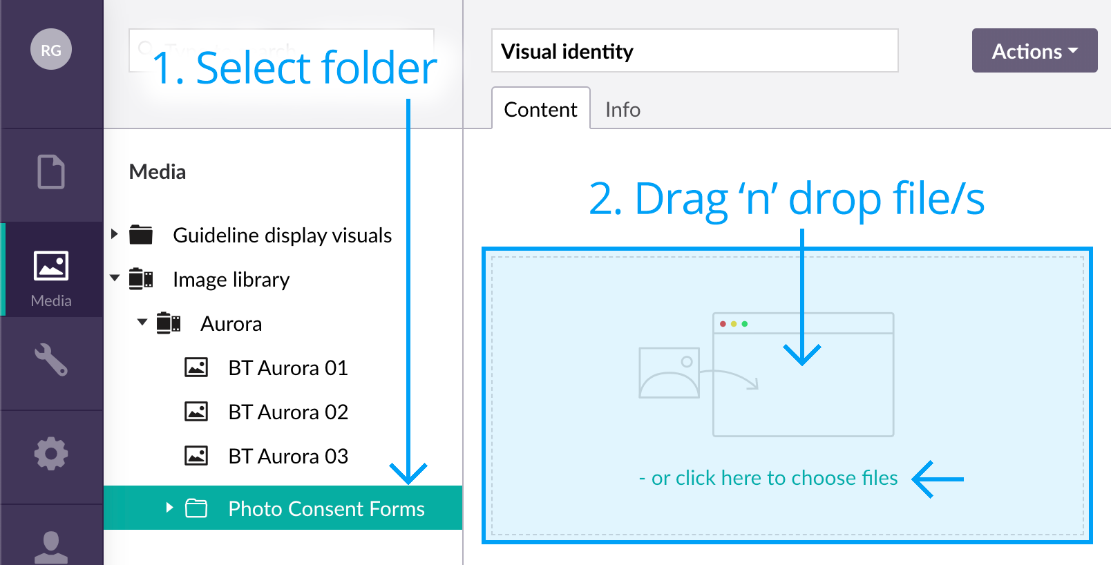 Drag and drop photo consent forms