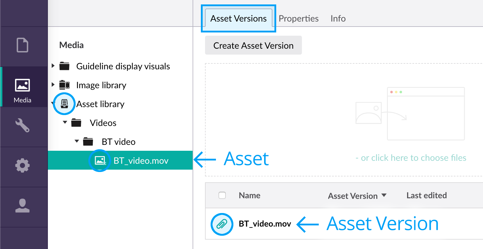 Audio video playback - Select asset version