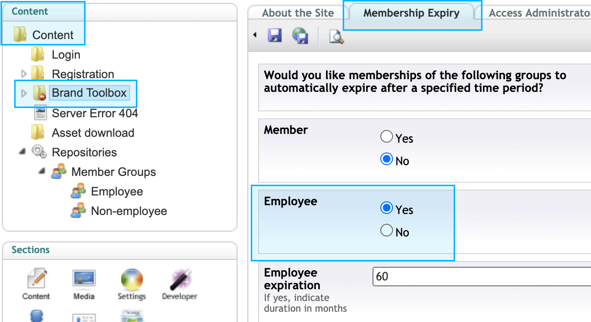 Membership expiry settings