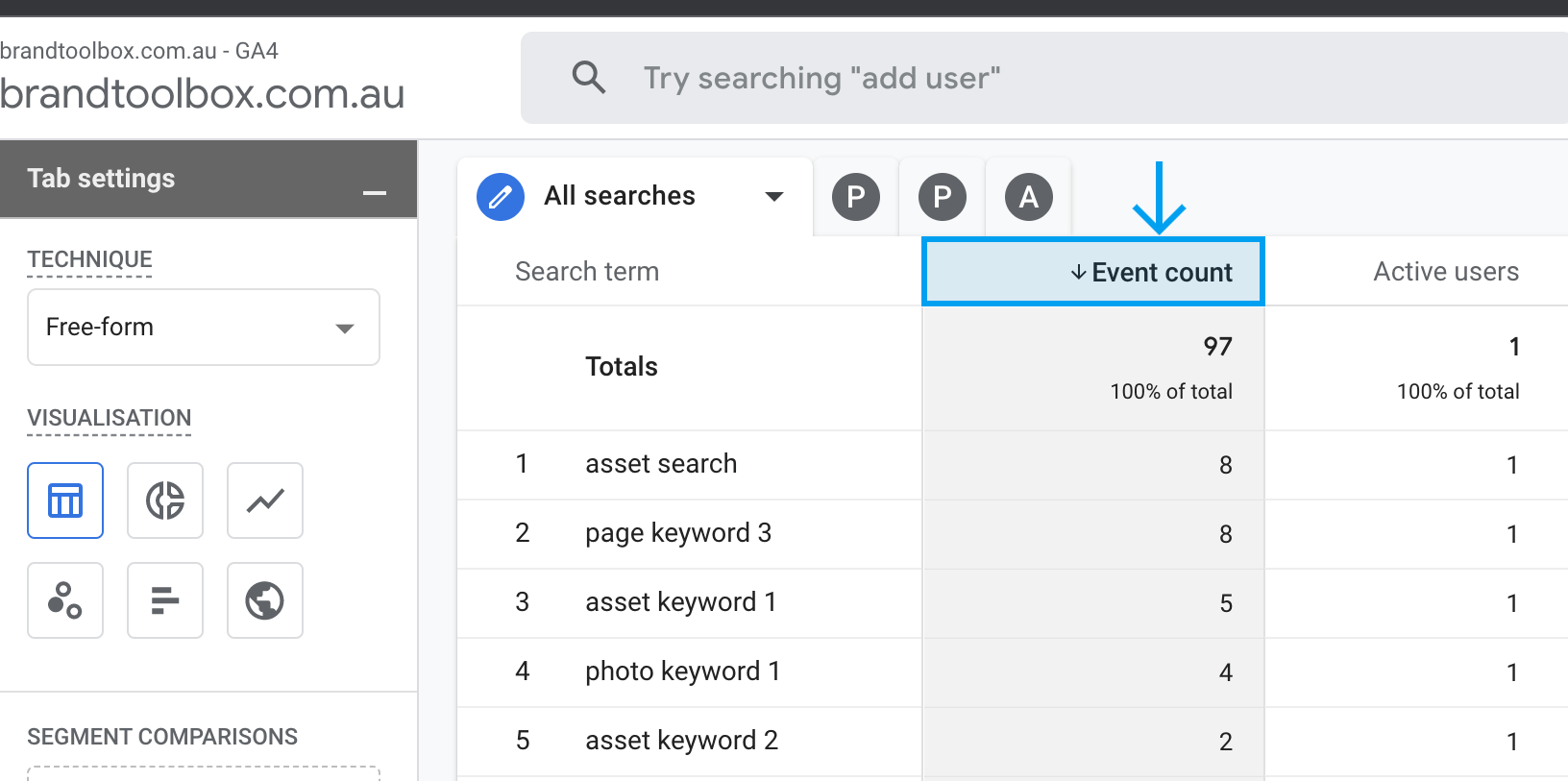 Reporting Exploration sorting