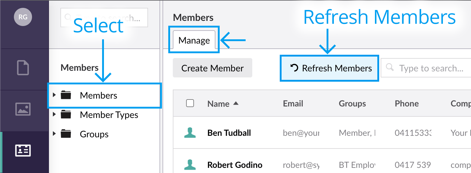 Refresh member lists