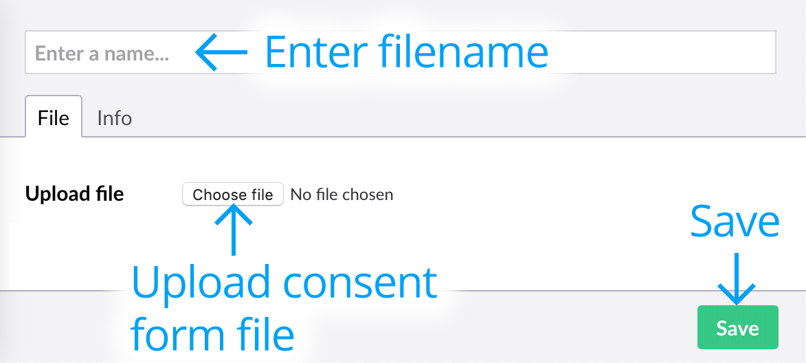Enter consent form file manually