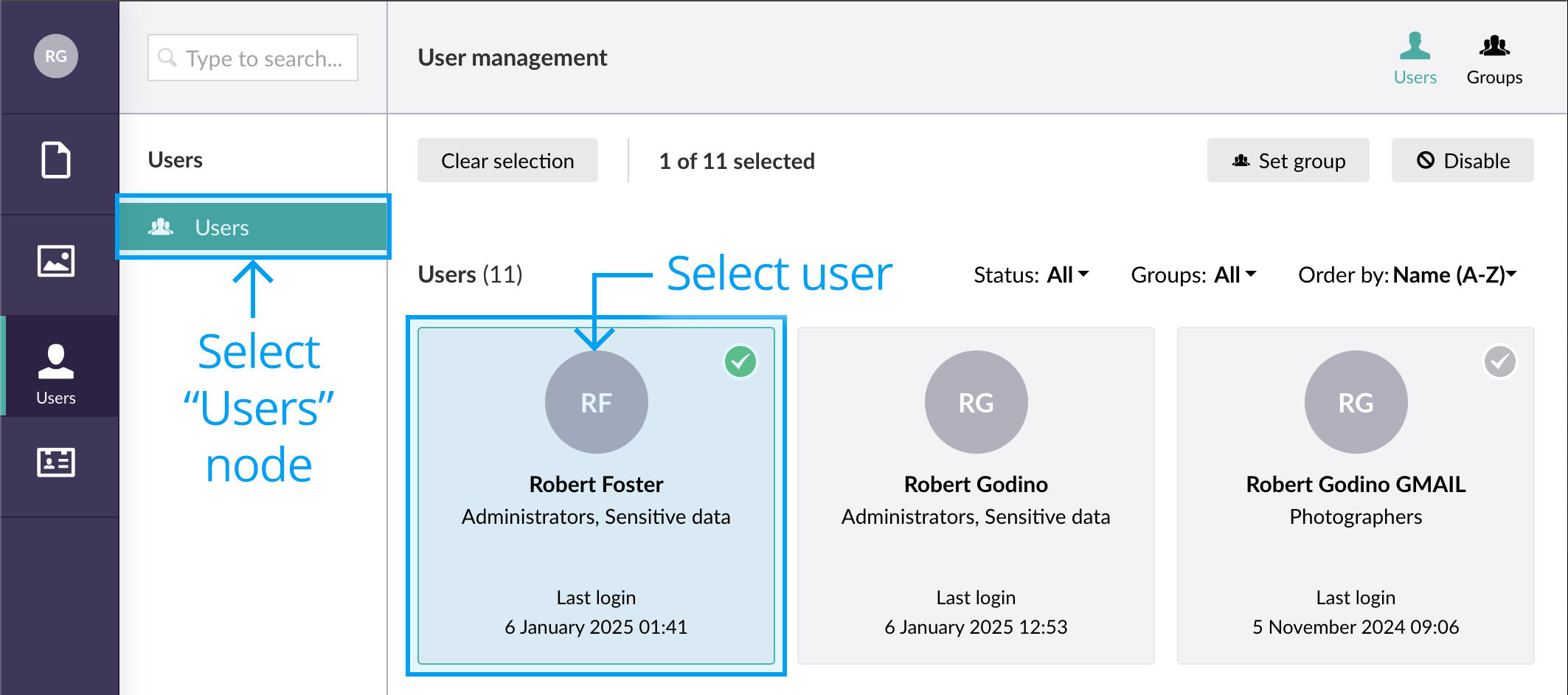 Add image request dashboard user group