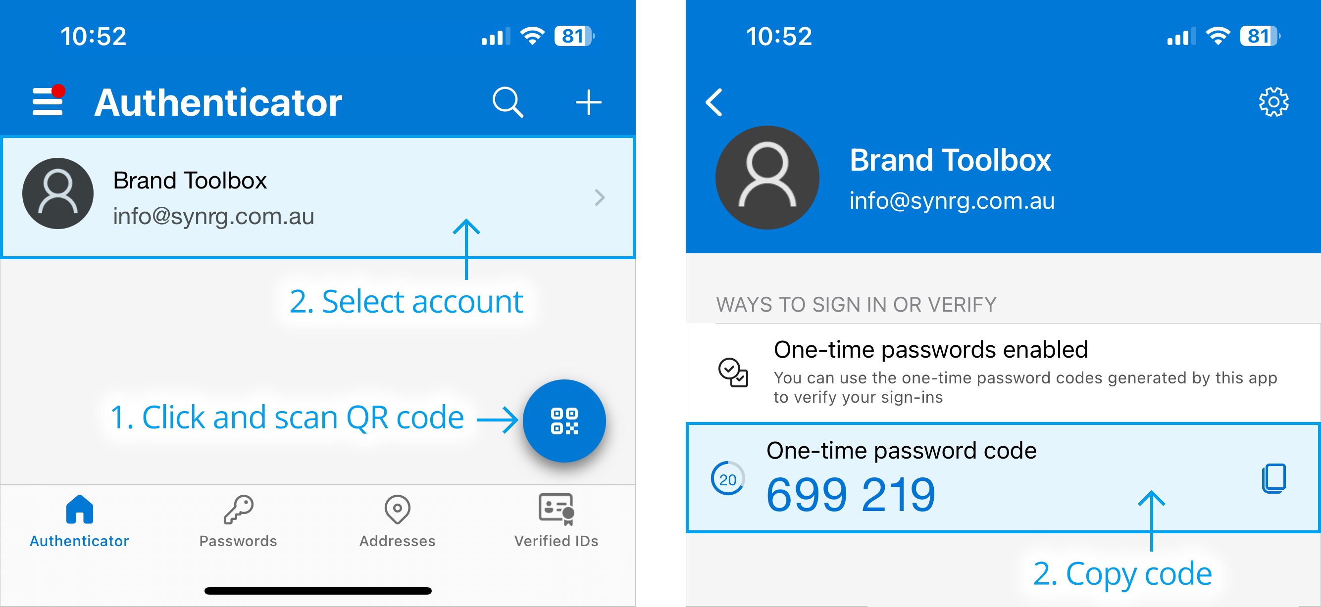 Microsoft Authenticator registration