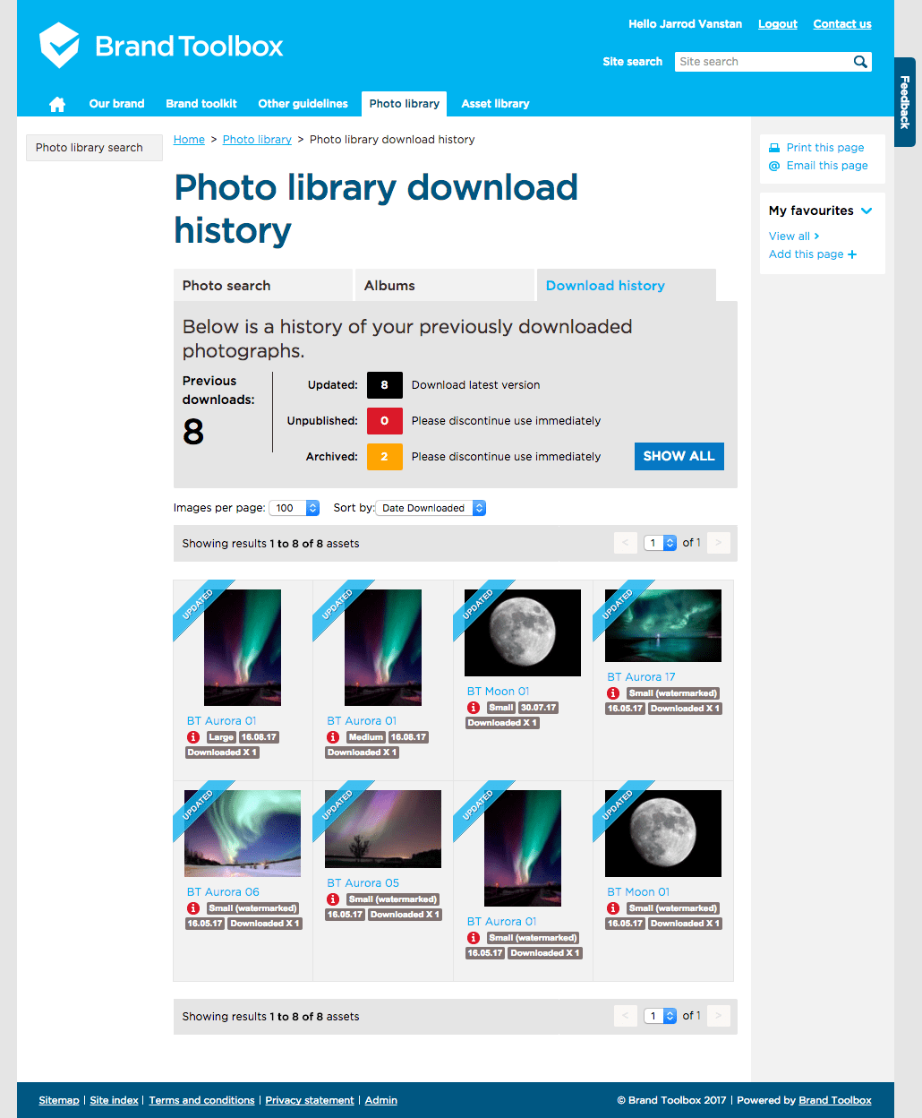 Photography Library Download History